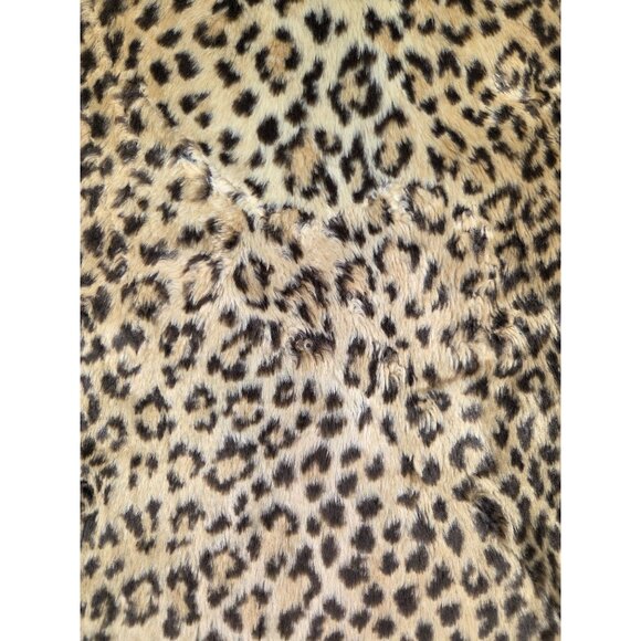 Vintage Leopard Print Faux Fur Vest With Satin Lining Appears Hand Sewn One Size - Picture 9 of 14